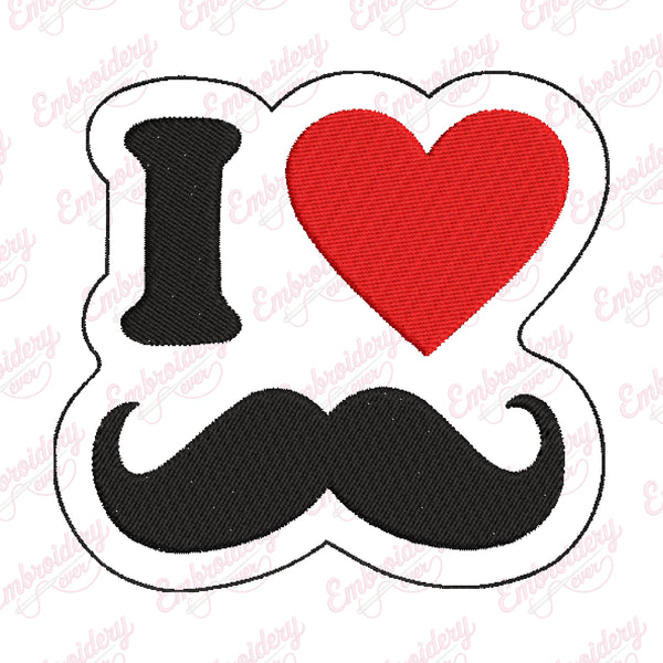 I Love Dad Embroidery Design