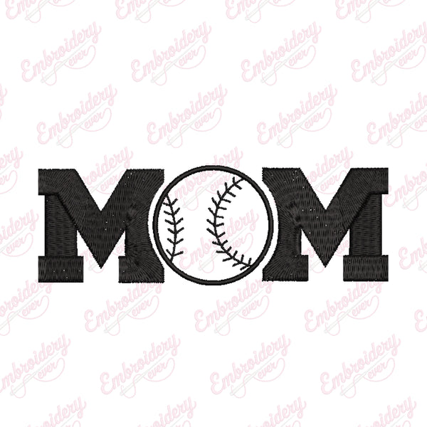 Mom Baseball Lover Embroidery Design