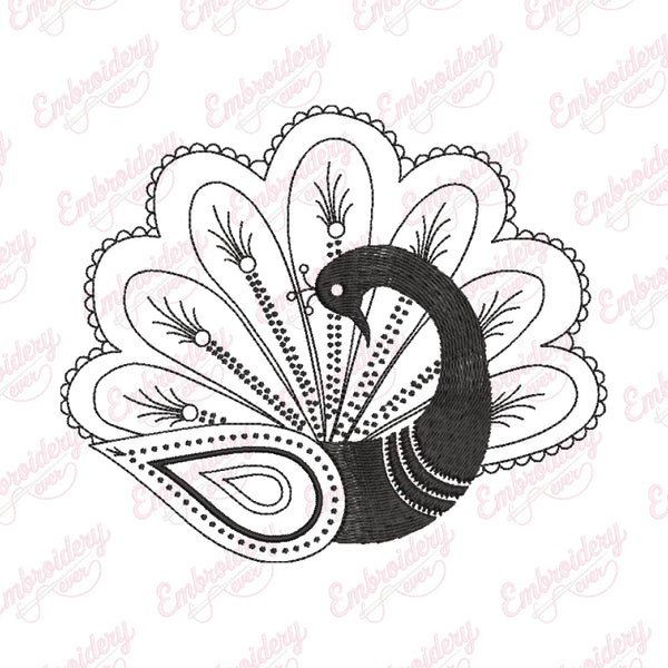 Decorative Peacock Embroidery Design