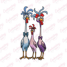 Colorful Crazy Chickens Embroidery Design