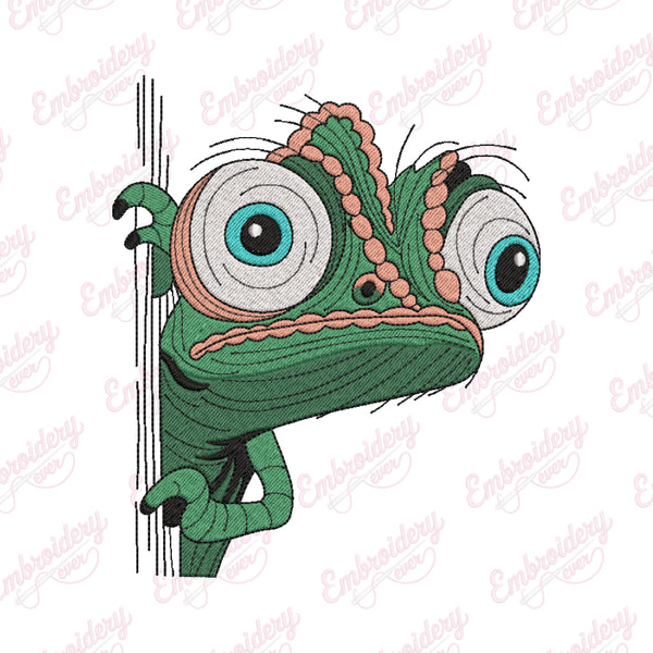I Peeking You Lguana Embroidery Design