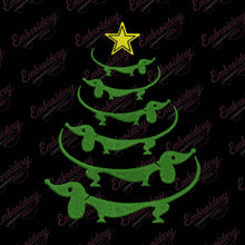 Dachshund Dog Christmas Tree Embroidery Design