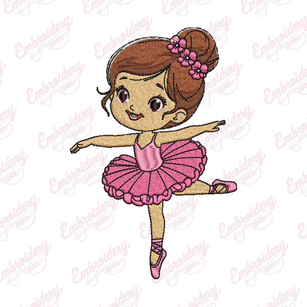 Beautiful Ballerina Dancing Embroidery Design