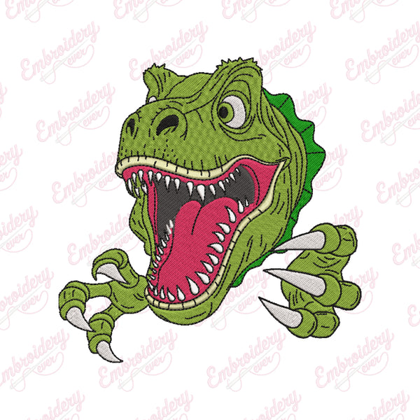 Dinosaur Face Embroidery Design For Dinosaur Lover