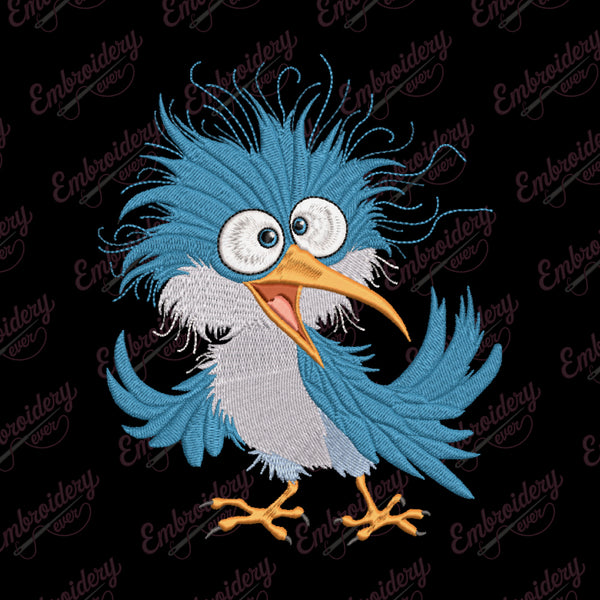 Funny Crazy Bird Machine Embroidery Design