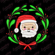 Christmas Wreath Santa Claus Embroidery Design
