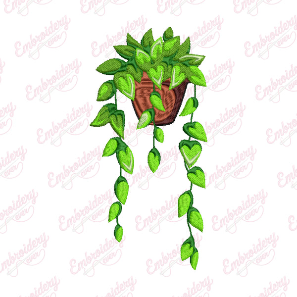 Hanging Plant In A Pot Embroidery Design
