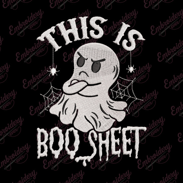 This Is Boo Sheet Spider Halloween Embroidery Design