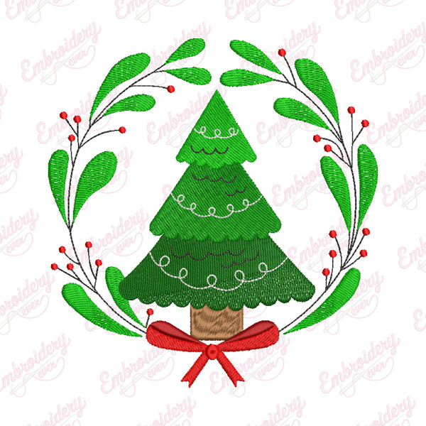 Christmas Tree Embroidery Machine Design