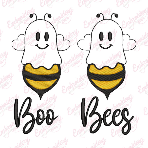 Boo Bees Halloween Embroidery Design