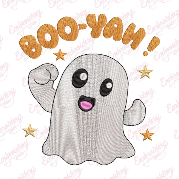 Boo Yah Halloween Embroidery Design