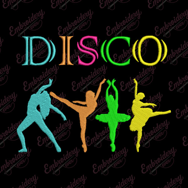 Disco Dancers Embroidery Design