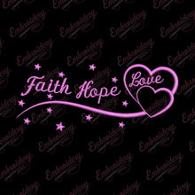 Faith Hope Love Breast Cancer Embroidery Design