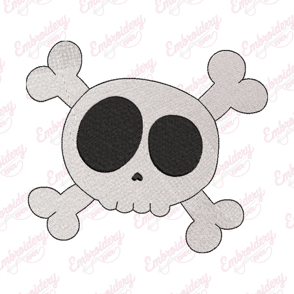Skull And Crossbones Halloween Embroidery Design