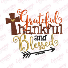 Grateful Thankful And Blessed Embroidery Design