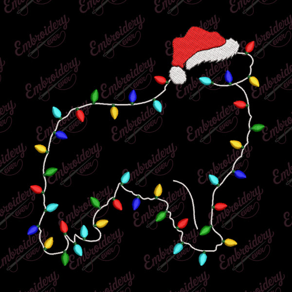 Christmas Dog Outline Embroidery Design