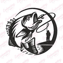 Fishing Logo Embroidery Design