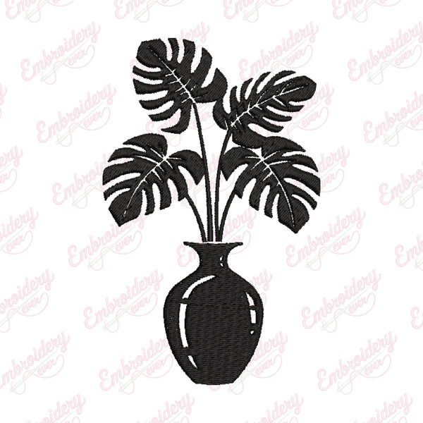 Tropical Plant Embroidery Design
