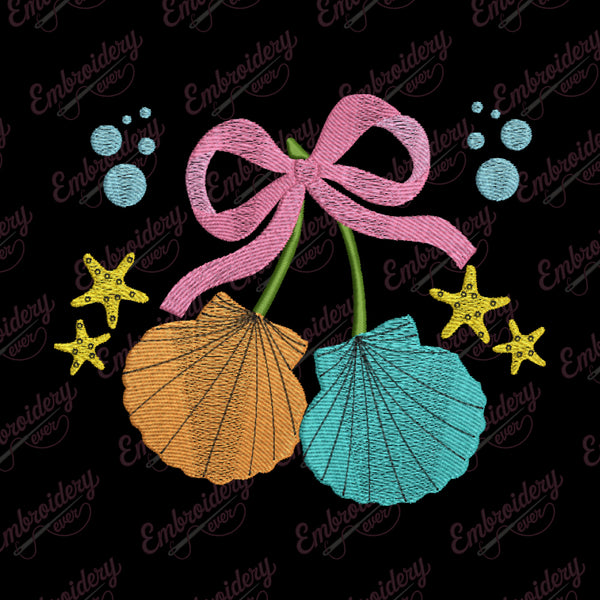 Seaside Bow Embroidery Design