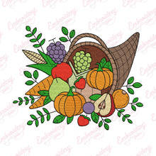 Horn Of Plenty Thanksgiving Embroidery Design