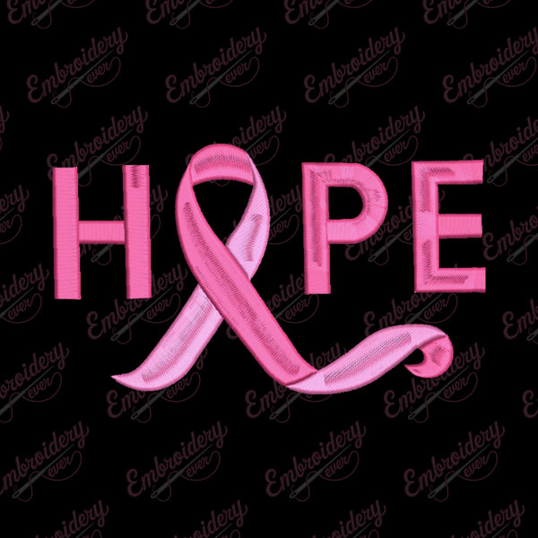 Hope Breast Cancer Awareness Embroidery Pattern