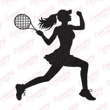 Girl Playing Tennis Embroidery Design