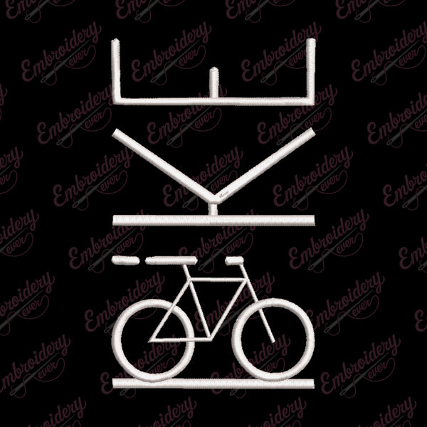 Bicycle Bike Machine Embroidery Design