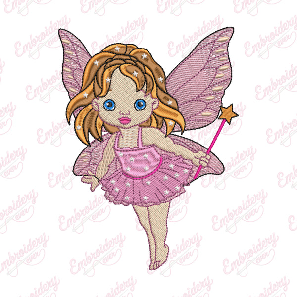 Cute Little Fairy Girl Embroidery Design