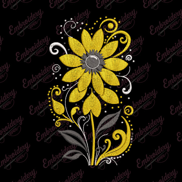 Colorful Flowers Embroidery Design