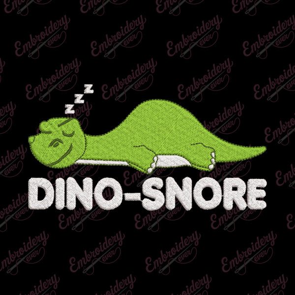 Funny Dino Snore Embroidery Design