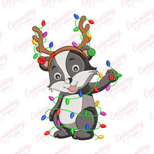 Christmas Reindeer Raccoon Embroidery Design