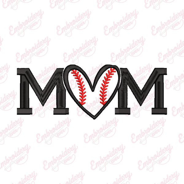 Baseball Softball Mom Embroidery Design