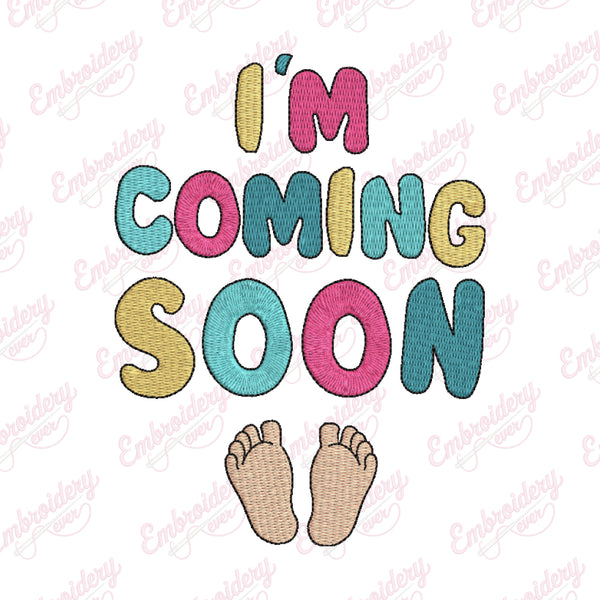 Baby Coming Soon Embroidery Design