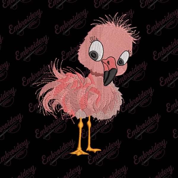 Crazy Flamingo Embroidery Design