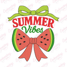 Summer Vibes Watermelon Bow Embroidery Design