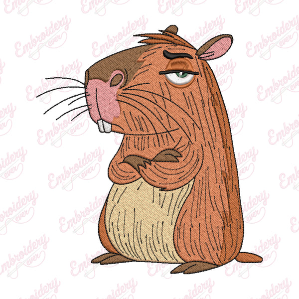 Cute Capybara Embroidery Design