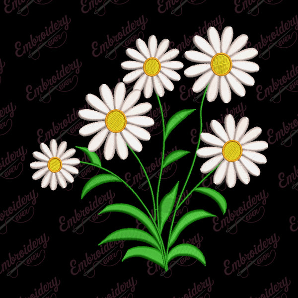 Daisy Flower Embroidery Design