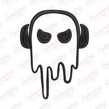 Melting Music Ghost Halloween Embroidery Design