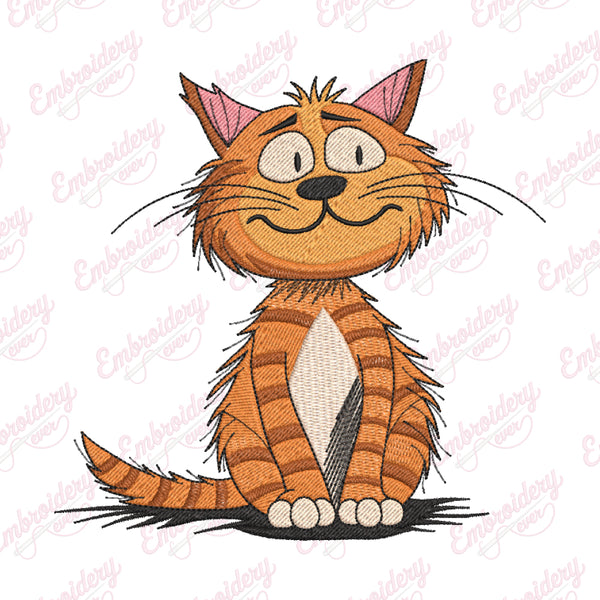 Cat's Curious Gaze Embroidery Design
