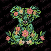 Floral Koala Embroidery Design