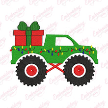 Christmas Monster Truck Embroidery Design