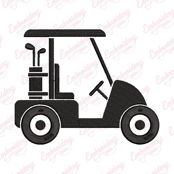 Golf Cart Silhouette Embroidery Design