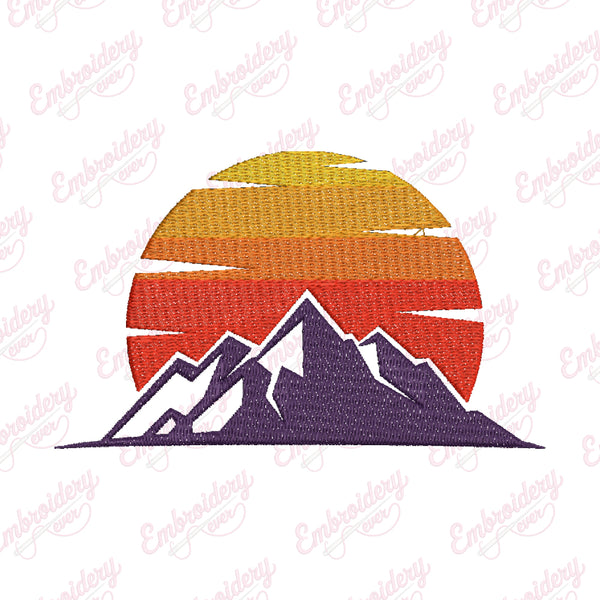 Mountain Adventure Logo Embroidery Design