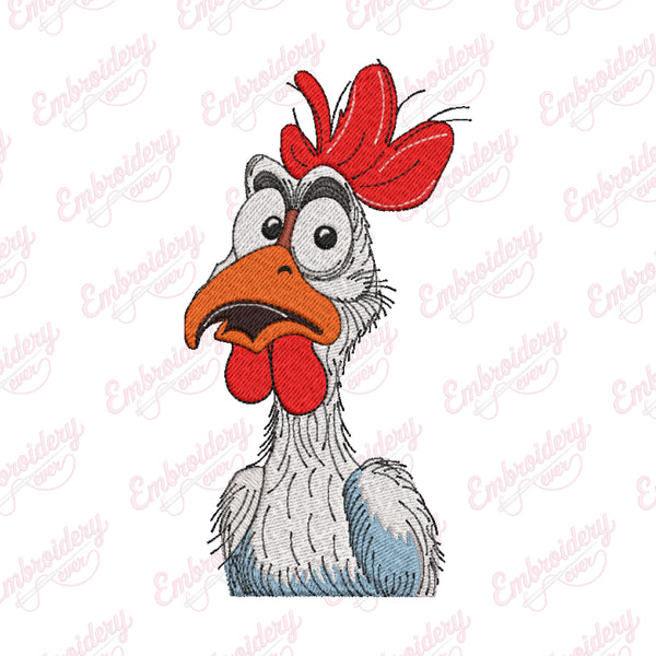 Angry Rooster Embroidery Design