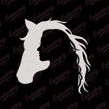 Young Girl With Horse Embroidery Design