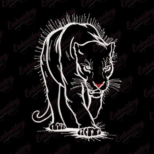 Panther Outline Embroidery Design