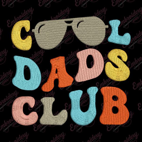Cool Dads Club Embroidery Design