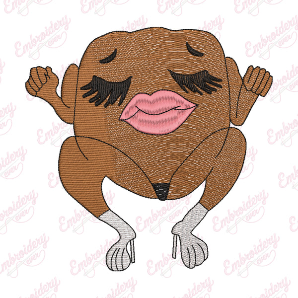 It’s Giving Thanks Turkey Funny Thanksgiving Embroidery Design