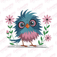 Whimsical Bird In Bloom Embroidery Design