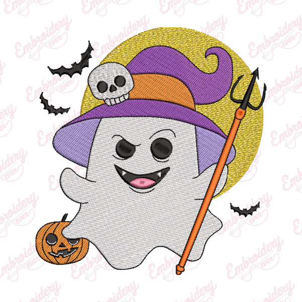 Halloween Happy Ghost Embroidery Design